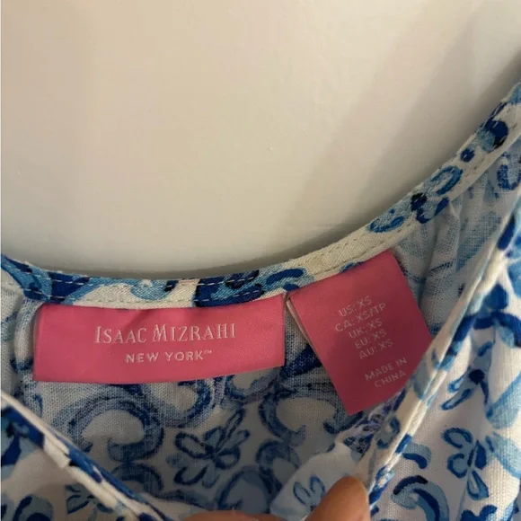 Isaac Mizrahi Blue and White Spaghetti Strap Sundress - Picture 4 of 5